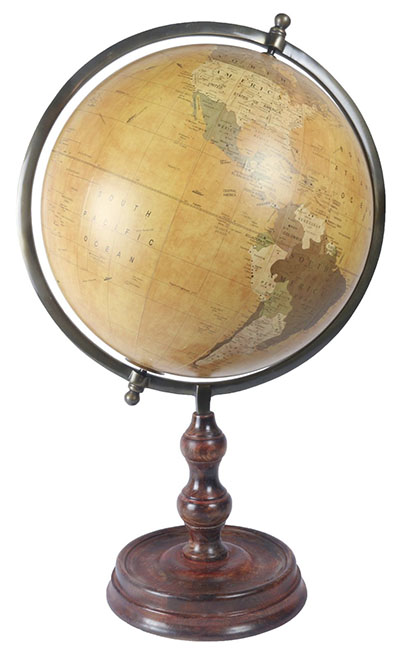 Large Globe On Wooden Base Dia 37CM